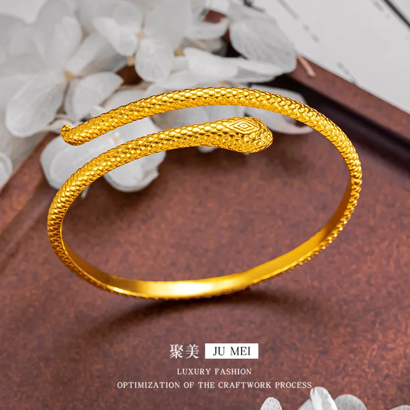 Luxury 24K 9999 Pure Gold real gold Snake Bracelet Women's Bracelet Ring
Luxury 24K 9999 Pure Gold real gold Snake Bracelet Women's Bracelet Ring