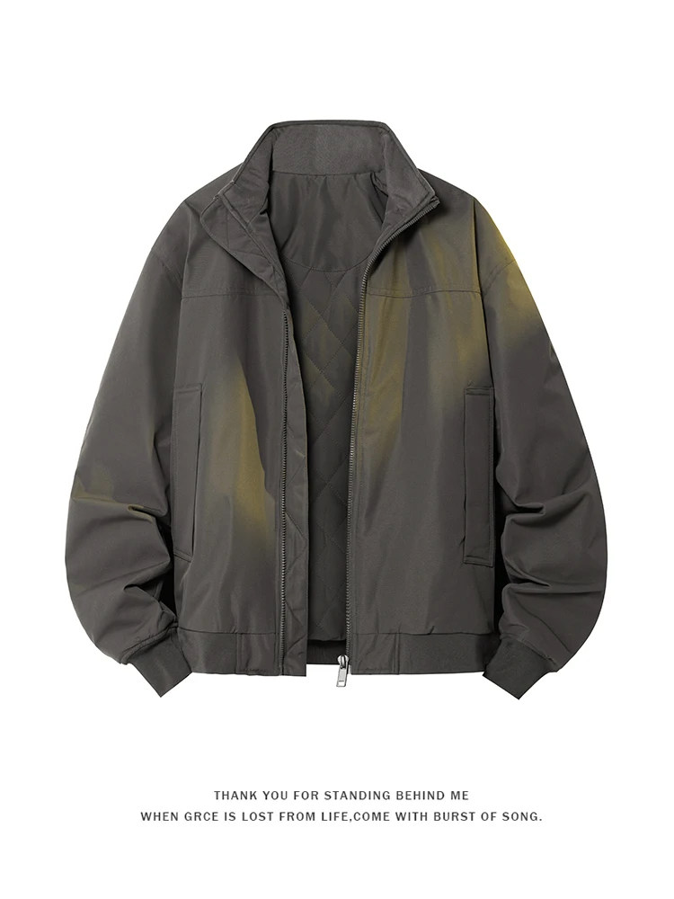 American Retro Stand Collar Thiened Cotton Jaet for Men Casual Loose Zipper Coat Teenagers' Warm Outerwear
American Retro Stand Collar Thiened Cotton Jaet for Men Casual Loose Zipper Coat Teenagers' Warm Outerwear