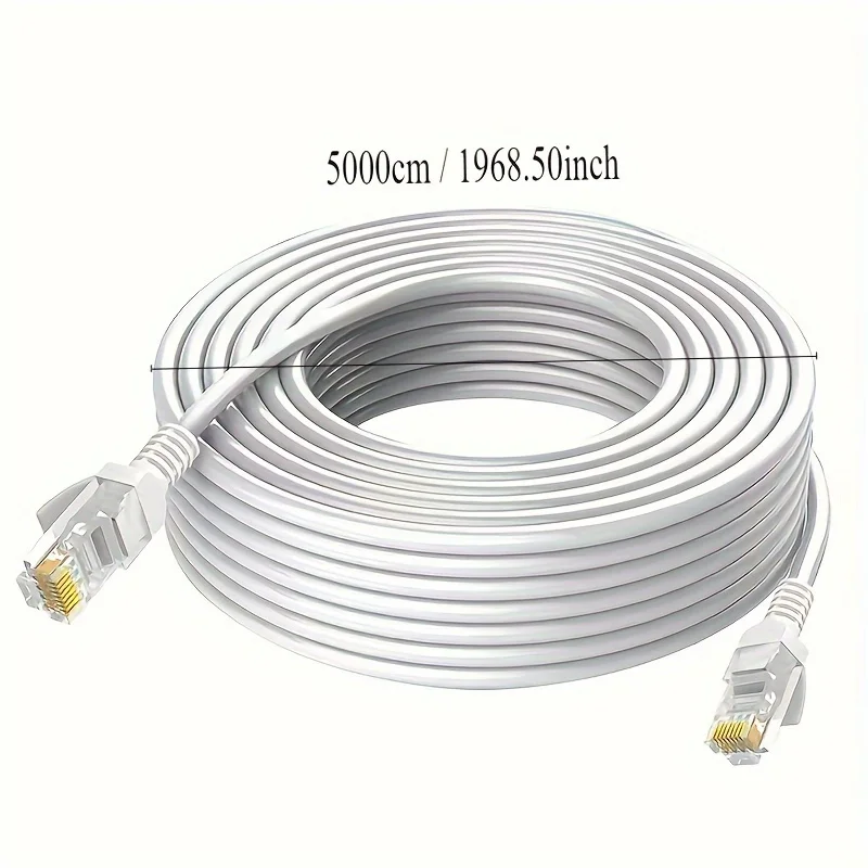 High-speed Cat 6 Ethernet network cable with gold-plated RJ45 connectors - Durable white cable for modems, routers - Reliable ne
High-speed Cat 6 Ethernet network cable with gold-plated RJ45 connectors - Durable white cable for modems, routers - Reliable ne