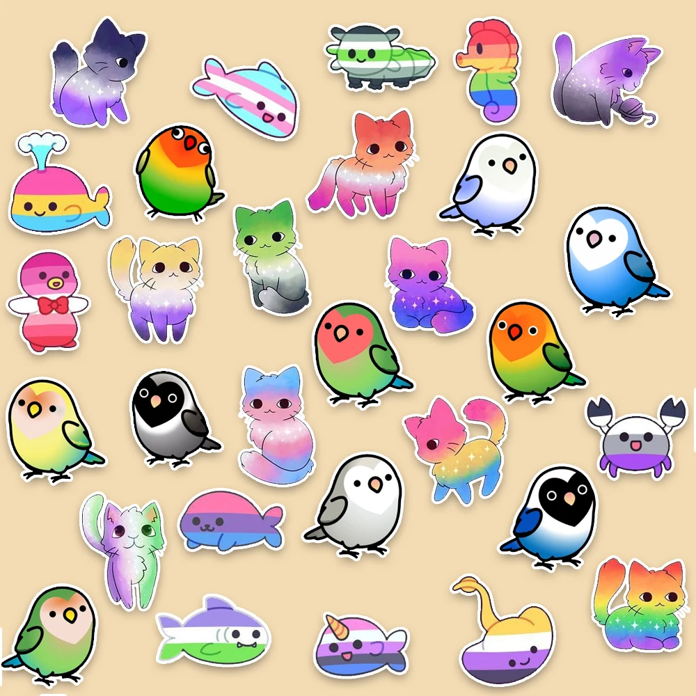 30PCS Cute Kawaii Rainbow Pride Cat Bird Animal Stickers Waterproof Vinyl Decal For Laptop Phone Case Scrapbook Stickers Gift
30PCS Cute Kawaii Rainbow Pride Cat Bird Animal Stickers Waterproof Vinyl Decal For Laptop Phone Case Scrapbook Stickers Gift