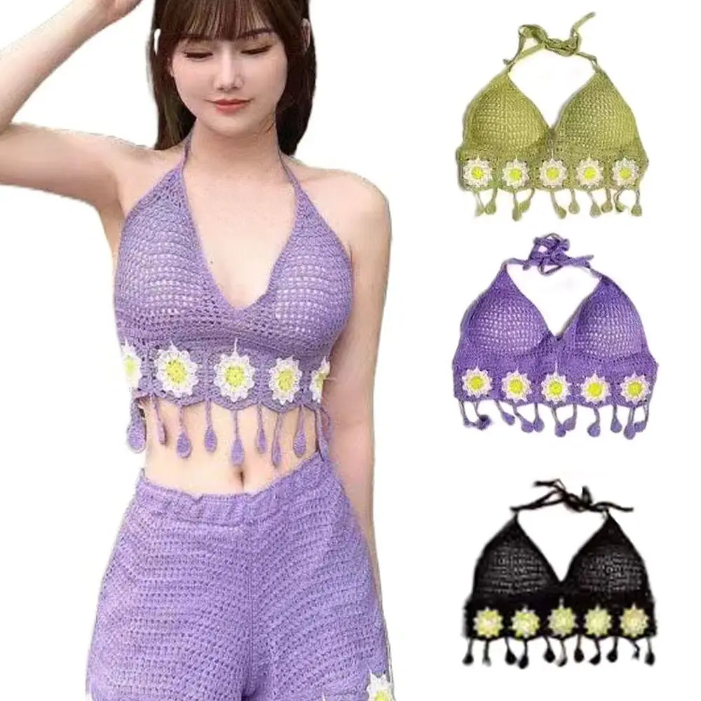 Ethnic style Bohemian Style Vest Breathable Embroidered Retro Hanging Neck Tank Tops Sleeveless Flower Knitting Crop Tops Women
Ethnic style Bohemian Style Vest Breathable Embroidered Retro Hanging Neck Tank Tops Sleeveless Flower Knitting Crop Tops Women