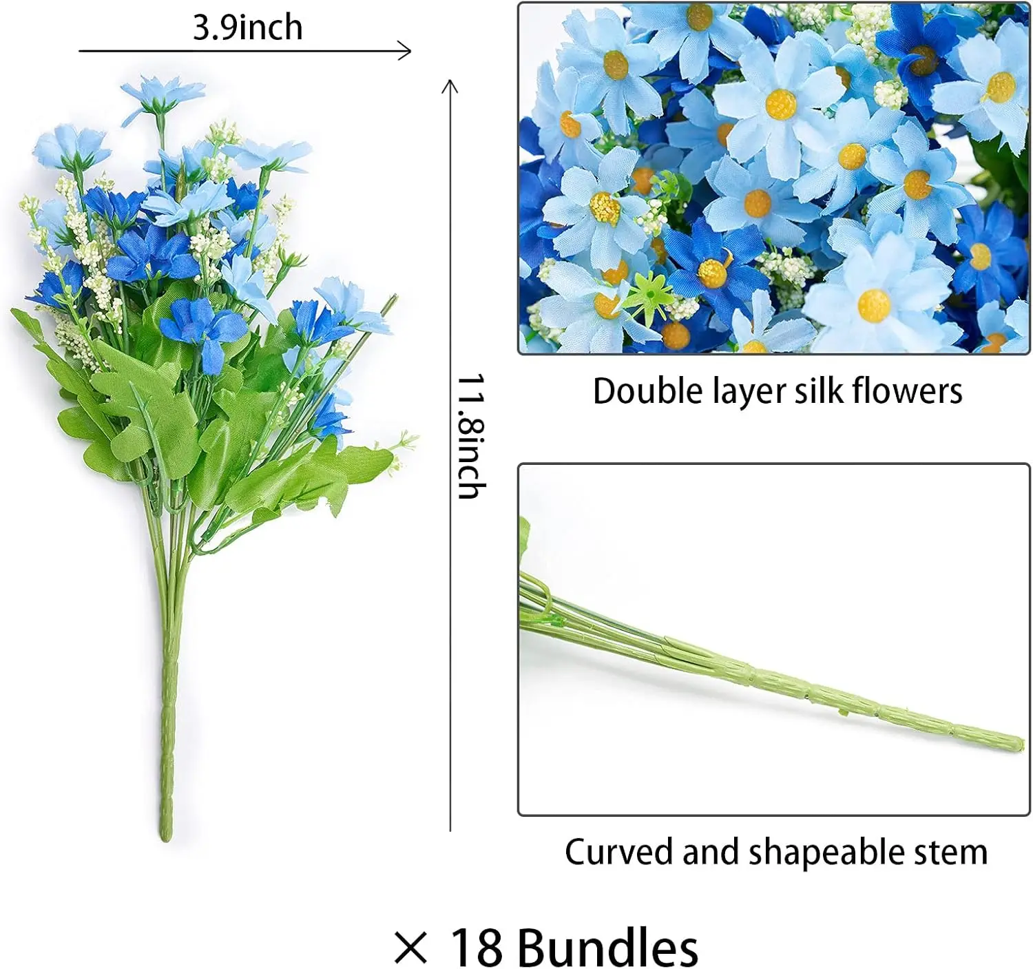6 Bundles UV Resistant Artificial Flowers, Faux Mums Fake Flowers for Outdoor & Indoor Decoration, No Fade Plastic Bouquet Hangi 
6 Bundles UV Resistant Artificial Flowers, Faux Mums Fake Flowers for Outdoor & Indoor Decoration, No Fade Plastic Bouquet Hangi