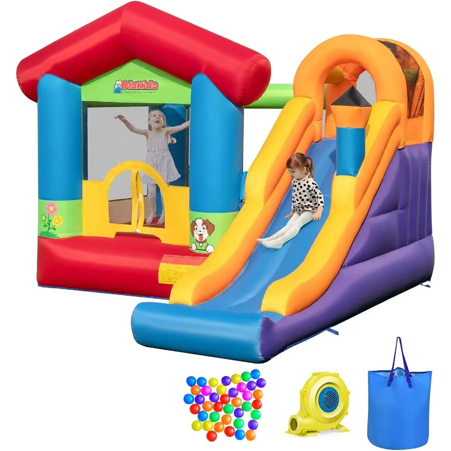 Inflatable Bounce House Jumping Castle with Slide Basketball Rim Climbing Wall Indoor Outdoor Inflatable Obstacle Course with 6
Inflatable Bounce House Jumping Castle with Slide Basketball Rim Climbing Wall Indoor Outdoor Inflatable Obstacle Course with 6