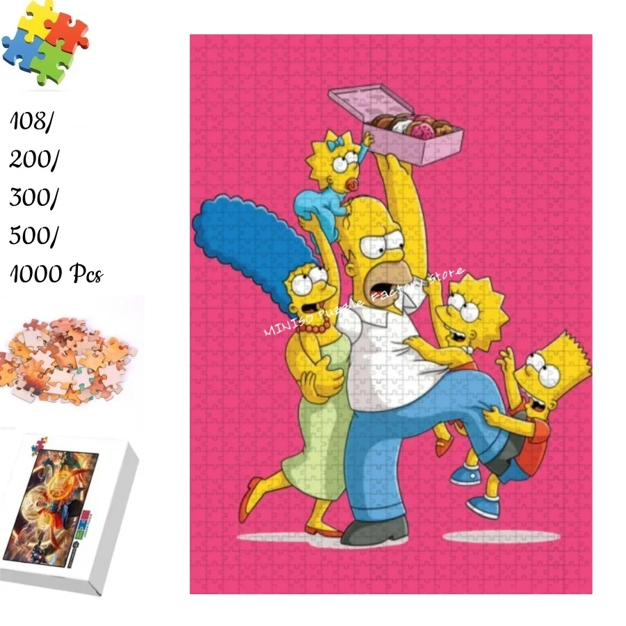 Funny The Simpsons Wooden Jigsaw 108/200/300/500/1000 Pieces Cardboard Puzzles for Adults Kids Gifts Educational Toys Tangram
Funny The Simpsons Wooden Jigsaw 108/200/300/500/1000 Pieces Cardboard Puzzles for Adults Kids Gifts Educational Toys Tangram