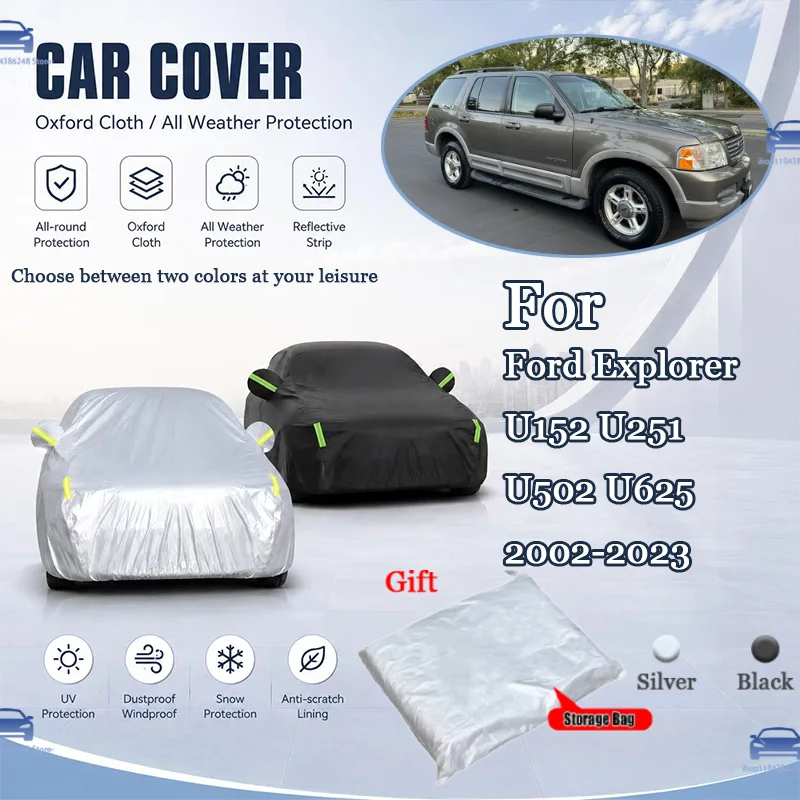 For Ford Explorer U152 U251 U502 U625 02-23 All Weather Oxford Car Cover UV Snow Dustproof Reflective Strip Outdoor Protection
For Ford Explorer U152 U251 U502 U625 02-23 All Weather Oxford Car Cover UV Snow Dustproof Reflective Strip Outdoor Protection