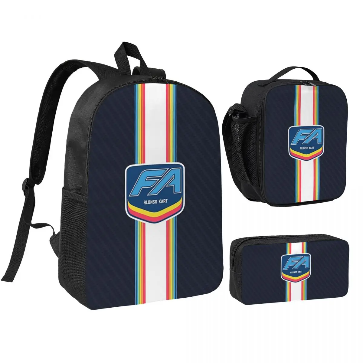 FA Alonso Kart Backpack Boys Girls BookBag School Bag Shoulder Bags 3ps Insulated Lunch Bag Pencil Case
FA Alonso Kart Backpack Boys Girls BookBag School Bag Shoulder Bags 3ps Insulated Lunch Bag Pencil Case