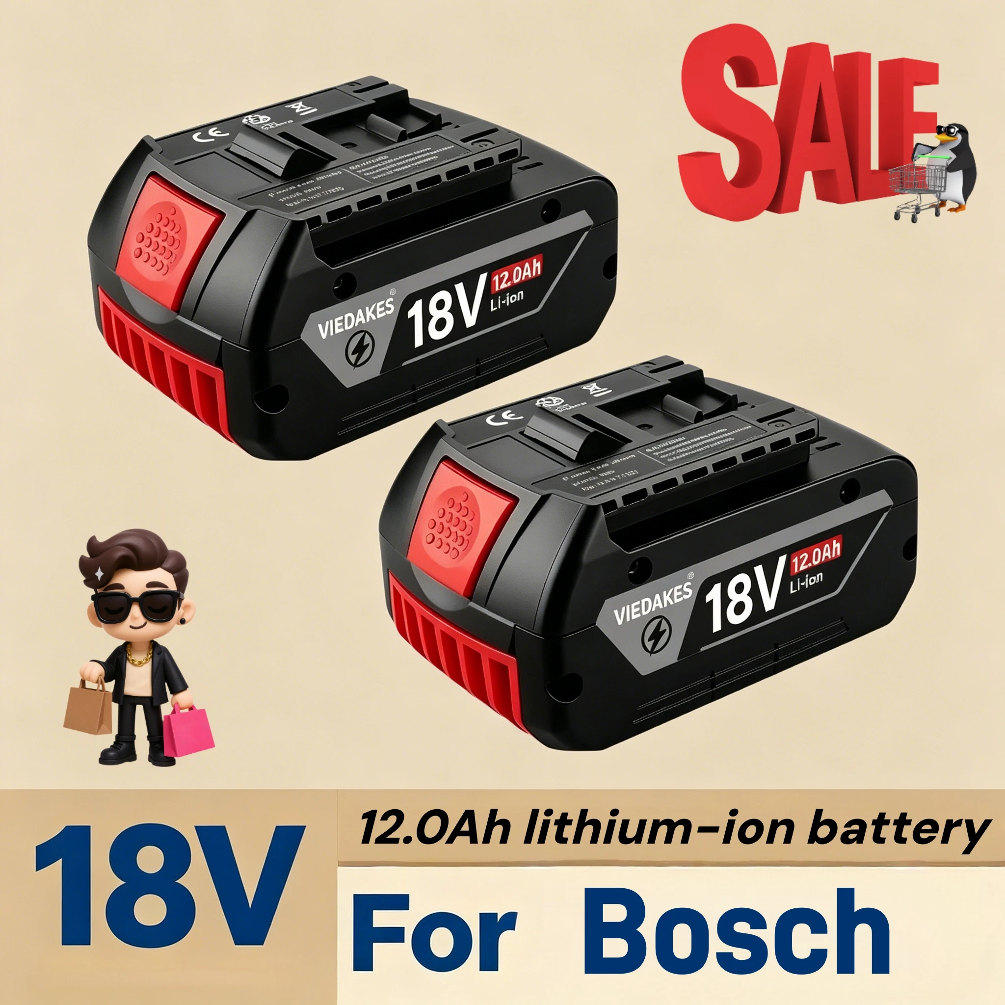For Bosch 18V 12.0Ah High-Capacity Battery: Powers Heavy-Duty Tools for Construction, Renovations & Workshops – All-Day Runtime
For Bosch 18V 12.0Ah High-Capacity Battery: Powers Heavy-Duty Tools for Construction, Renovations & Workshops – All-Day Runtime