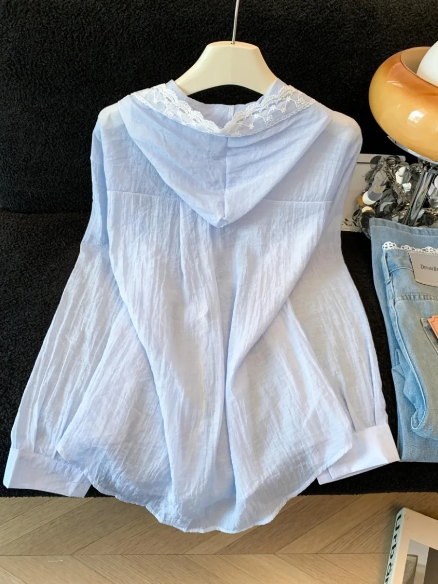 Lace Patchwork Hooded Sun Protection Shirt Women Summer New Loose Lightweight Breathable Midi Length Shirt Jacket
Lace Patchwork Hooded Sun Protection Shirt Women Summer New Loose Lightweight Breathable Midi Length Shirt Jacket