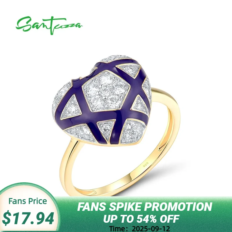 SANTUZZA Real 925 Sterling Silver Rings For Women Sparkling White CZ Blue Heart Enamel Sweet Wedding Engagement Fine Jewelry Set
SANTUZZA Real 925 Sterling Silver Rings For Women Sparkling White CZ Blue Heart Enamel Sweet Wedding Engagement Fine Jewelry Set