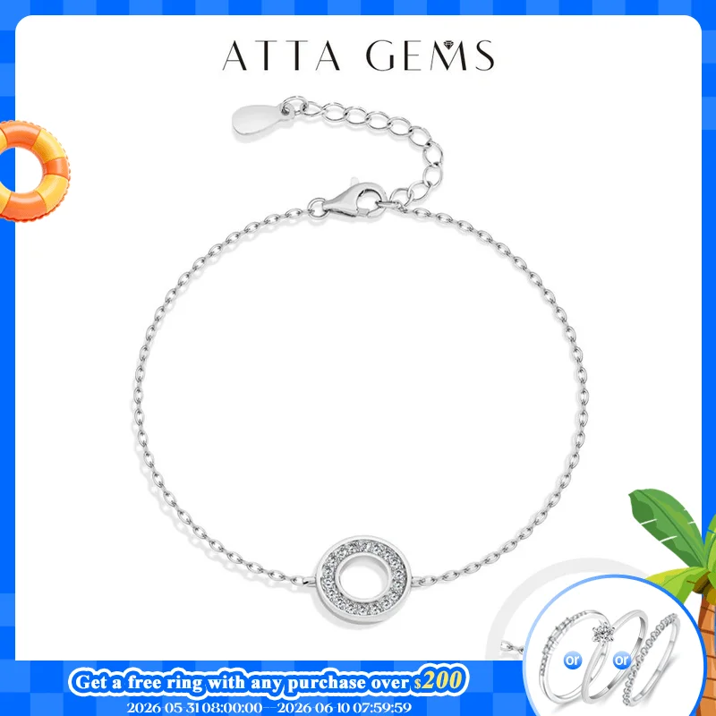 ATTAGEMS Hollow Circle Moissanite Bracelet for Women 925 Sterling Silver Charm Chain Adjustable Engagement Party Luxury Jewelry
ATTAGEMS Hollow Circle Moissanite Bracelet for Women 925 Sterling Silver Charm Chain Adjustable Engagement Party Luxury Jewelry