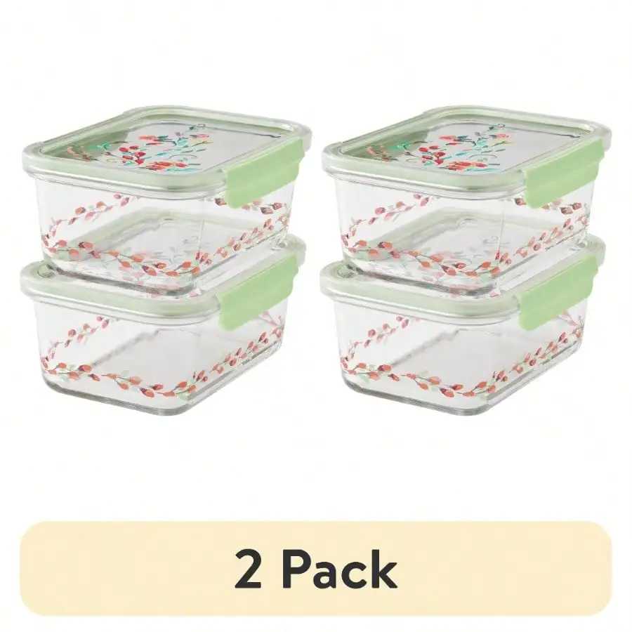 (Набор из 2 прямоугольных стеклянных контейнеров для хранения продуктов с 4 чашками и крышками, набор из 2 шт.
(Набор из 2 прямоугольных стеклянных контейнеров для хранения продуктов с 4 чашками и крышками, набор из 2 шт.