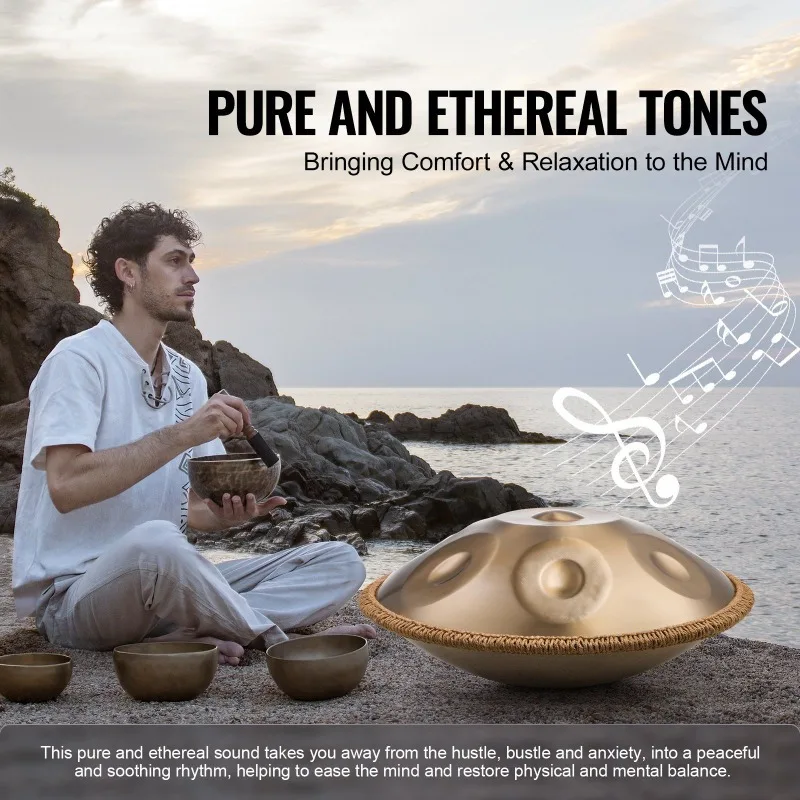 Handpan Drum 22 in 9 Notes D Minor Steel Hand Drum with Mallets for Adult V250410-1BB
Handpan Drum 22 in 9 Notes D Minor Steel Hand Drum with Mallets for Adult V250410-1BB