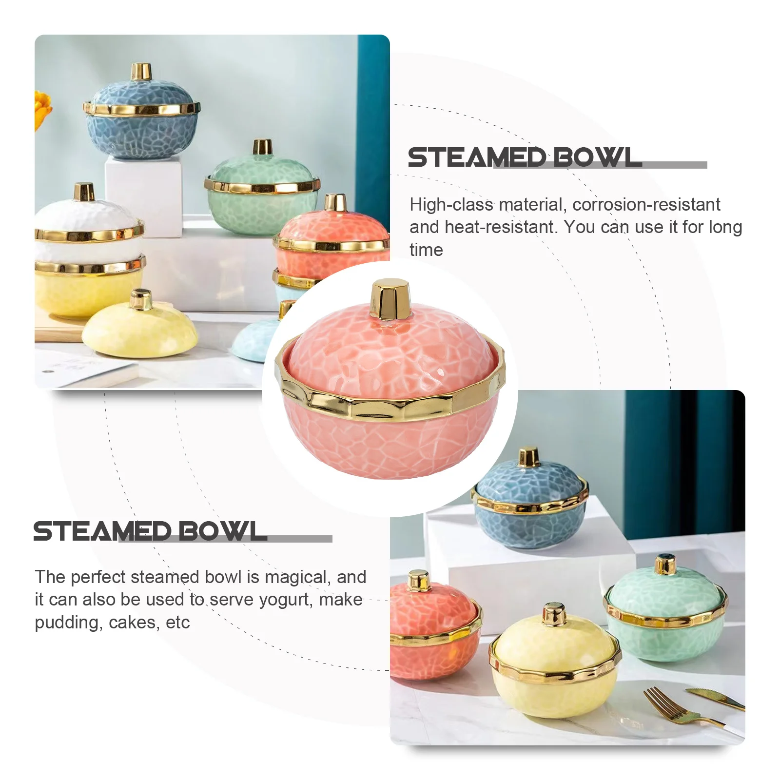 Kitchen Tableware Nordic Style Decorative Soup Bowl with Lid Heat-Resistant and Sturdy for Various Steamed and Stewed Dishes
Kitchen Tableware Nordic Style Decorative Soup Bowl with Lid Heat-Resistant and Sturdy for Various Steamed and Stewed Dishes