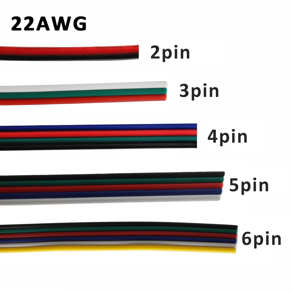 5M 10M Electric Wire 22AWG Cable 2Pin 3Pin 4Pin 5Pin 6Pin for RGB Single Color 2835 5050 LED Strip Tinned Copper Electrical Wire
5M 10M Electric Wire 22AWG Cable 2Pin 3Pin 4Pin 5Pin 6Pin for RGB Single Color 2835 5050 LED Strip Tinned Copper Electrical Wire