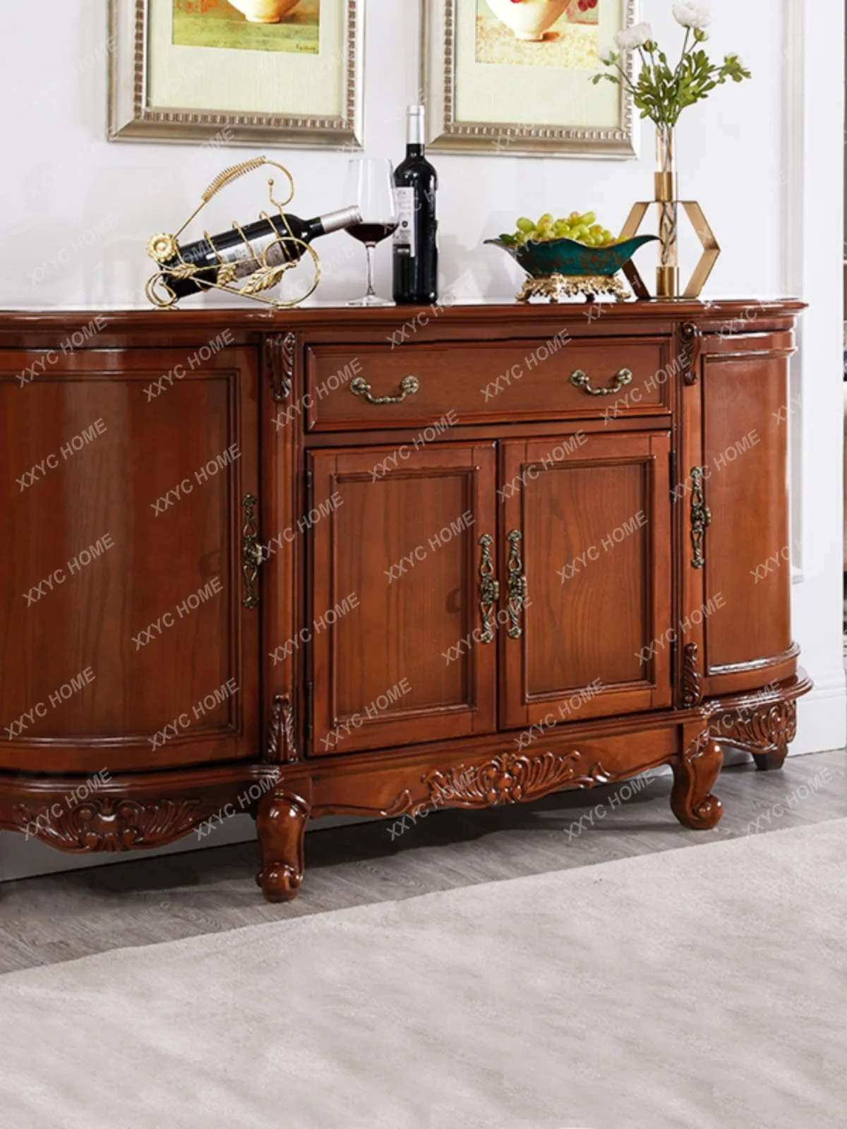 Sideboard Cabinet Solid Wood Semicircle Storage Organizer Tea Cabinet European Household
Sideboard Cabinet Solid Wood Semicircle Storage Organizer Tea Cabinet European Household