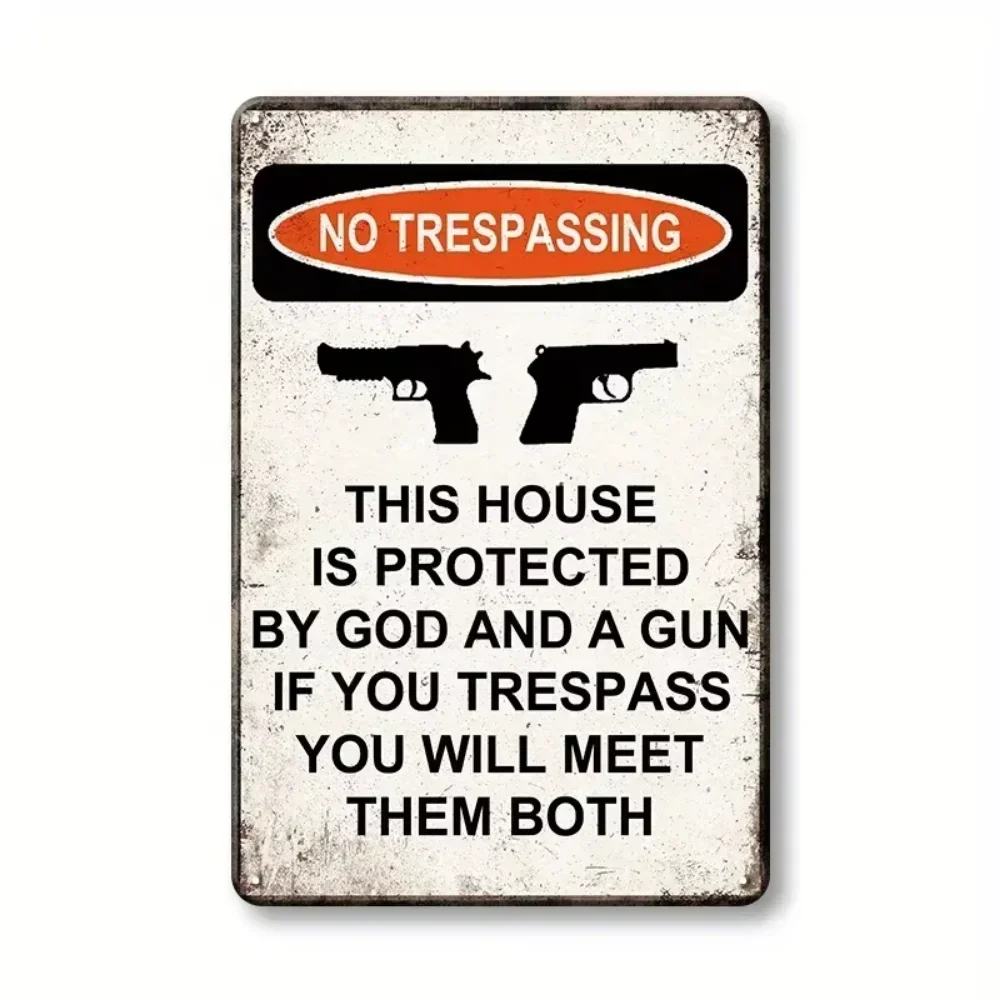 vintage 1pc Warning Gun Sign This home is protected by God and Guns Rust/Fade Resistant, Easy to Install Indoor/Outdoor Use 
vintage 1pc Warning Gun Sign This home is protected by God and Guns Rust/Fade Resistant, Easy to Install Indoor/Outdoor Use