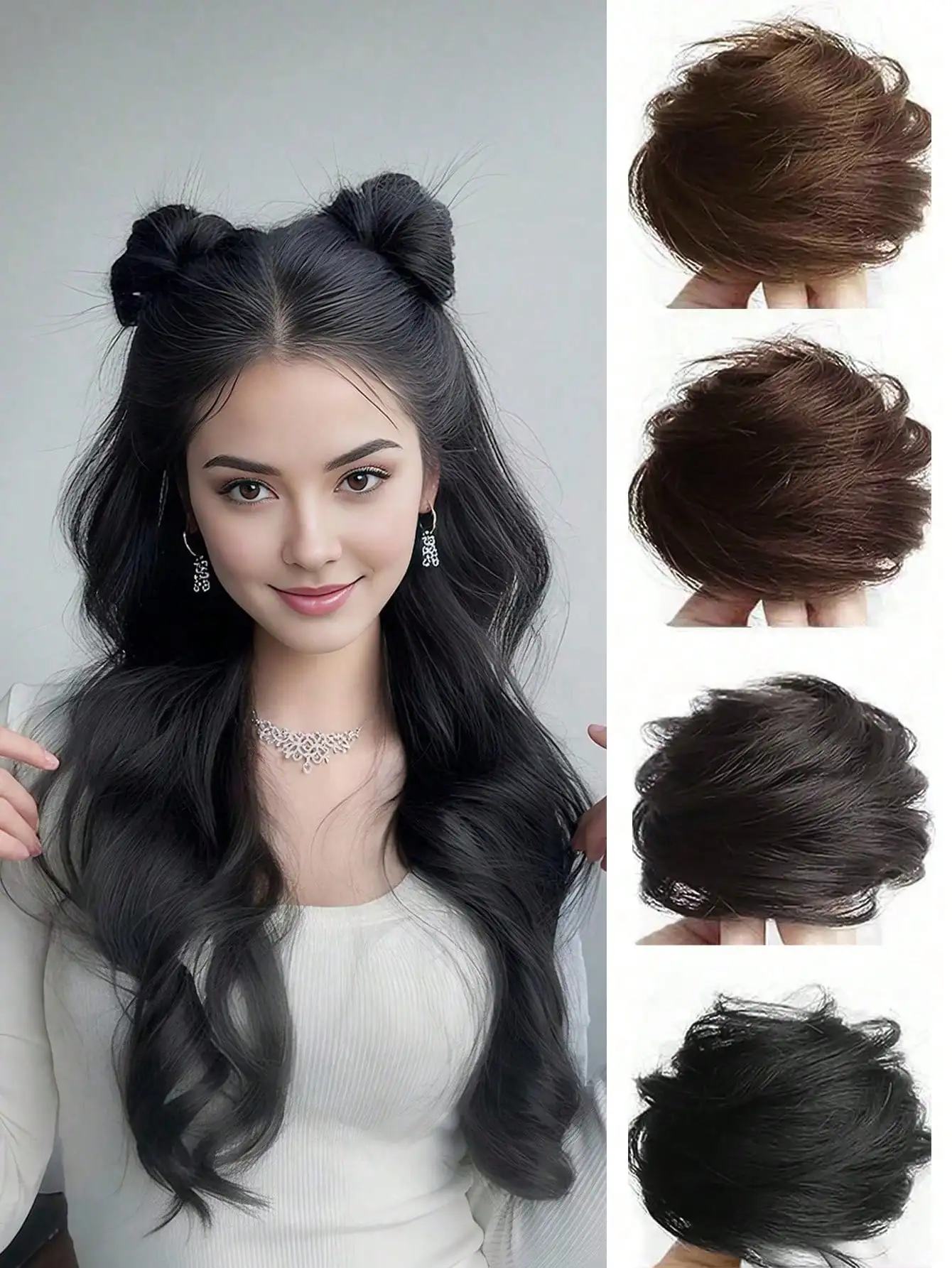 Elegant Women's Fluffy Hair Bun With Claw Clip, Heat Resistant Synthetic Hair Styling Tool, Autumn Winter Hair Accessory
Elegant Women's Fluffy Hair Bun With Claw Clip, Heat Resistant Synthetic Hair Styling Tool, Autumn Winter Hair Accessory