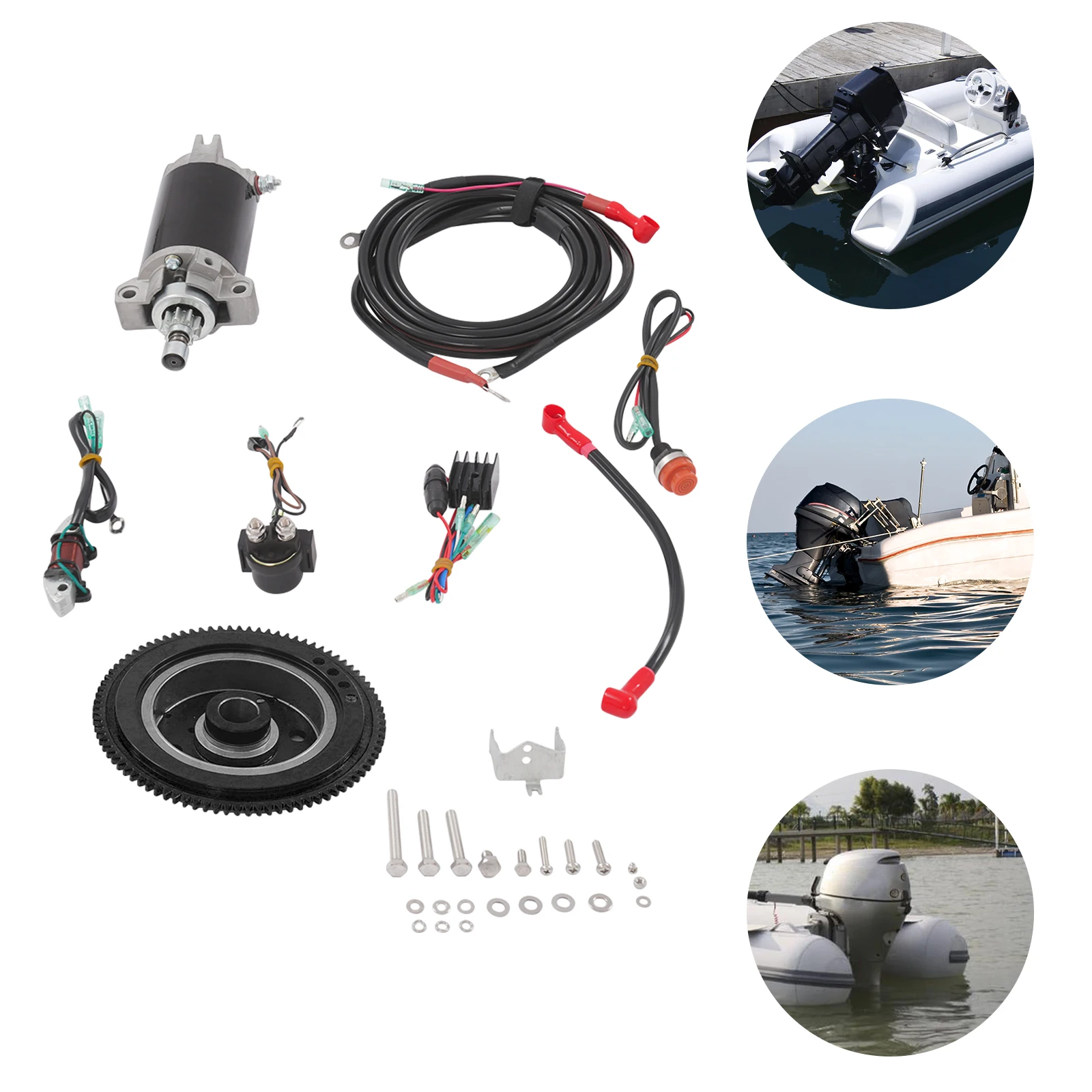 Outboard Motor Starter Kit, Electric Starter Kit for 2-Stroke 40HP Engine Complete Kit with All Components for Easy Installation
Outboard Motor Starter Kit, Electric Starter Kit for 2-Stroke 40HP Engine Complete Kit with All Components for Easy Installation