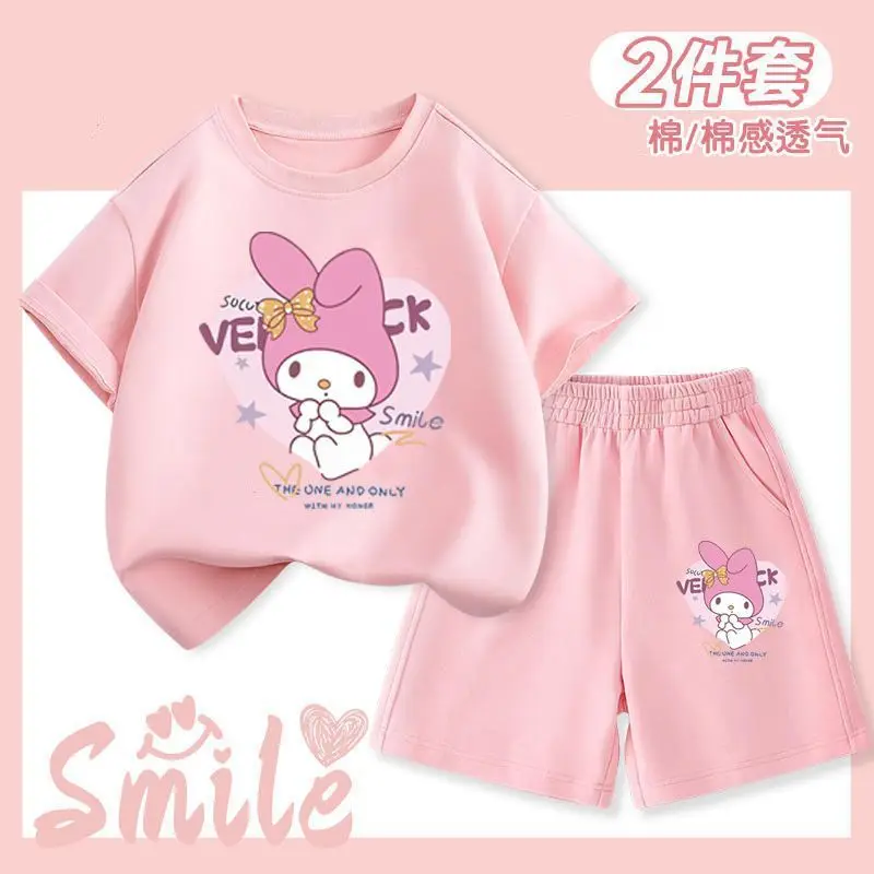 Kuromi Anime Kawaii Sanrio Ins Children Summer Short-sleeved Shirt Pants Suit Cute My Melody Clothes Two-piece Set Kids Toys
Kuromi Anime Kawaii Sanrio Ins Children Summer Short-sleeved Shirt Pants Suit Cute My Melody Clothes Two-piece Set Kids Toys
