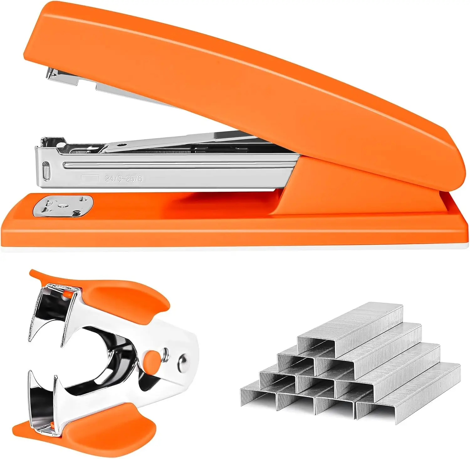 Orange Stapler 25 Sheet Capacity with 1000 Staples & Staple Remover, Non-Slip Office Stapler for Desktop Use
Orange Stapler 25 Sheet Capacity with 1000 Staples & Staple Remover, Non-Slip Office Stapler for Desktop Use
