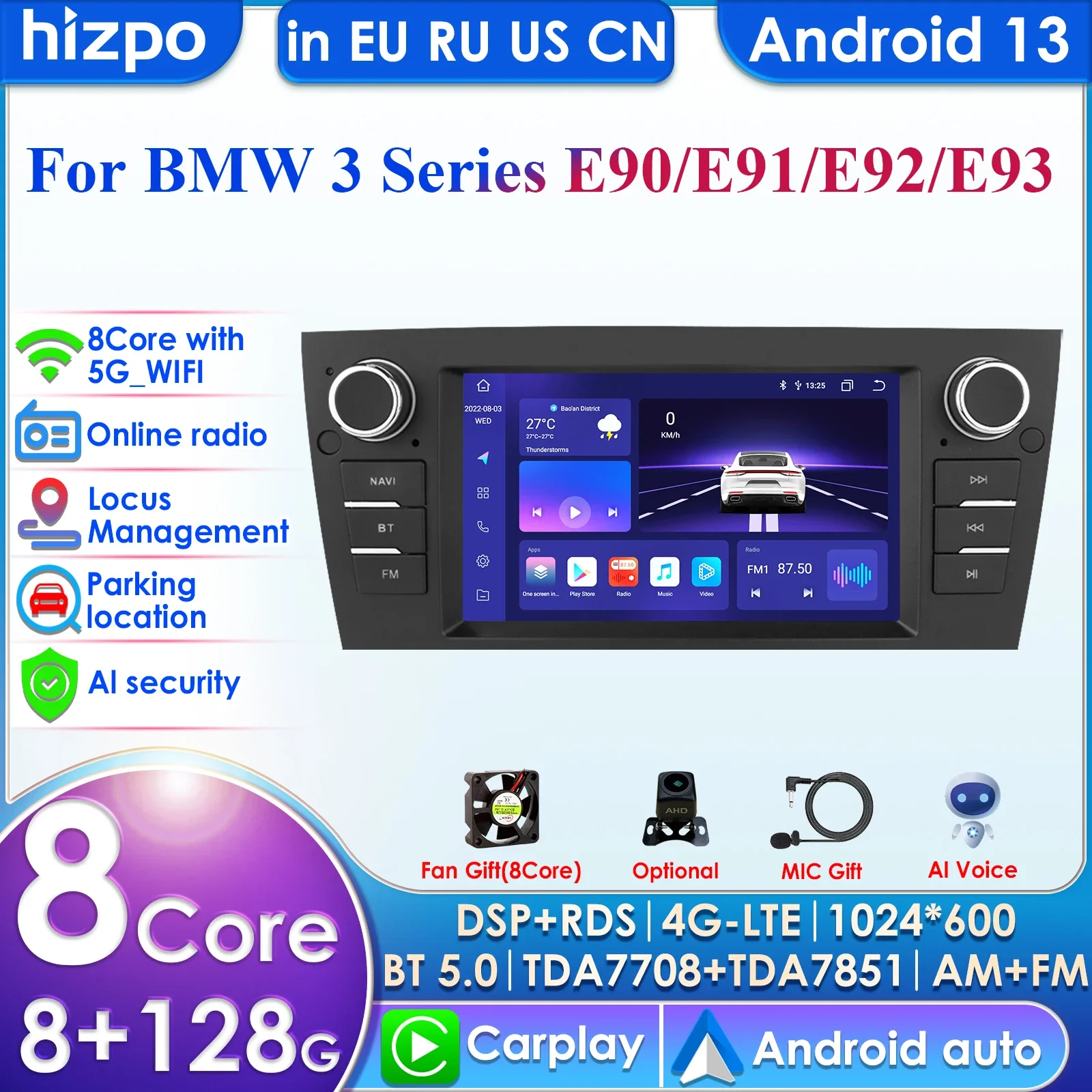 8GB 128GB AI Voice 2 Din Android Auto Radio for Bmw 3 Series E90 E91 E92 E93 Carplay 4G Net Car Multimedia GPS 2din Autoradio BT 
8GB 128GB AI Voice 2 Din Android Auto Radio for Bmw 3 Series E90 E91 E92 E93 Carplay 4G Net Car Multimedia GPS 2din Autoradio BT