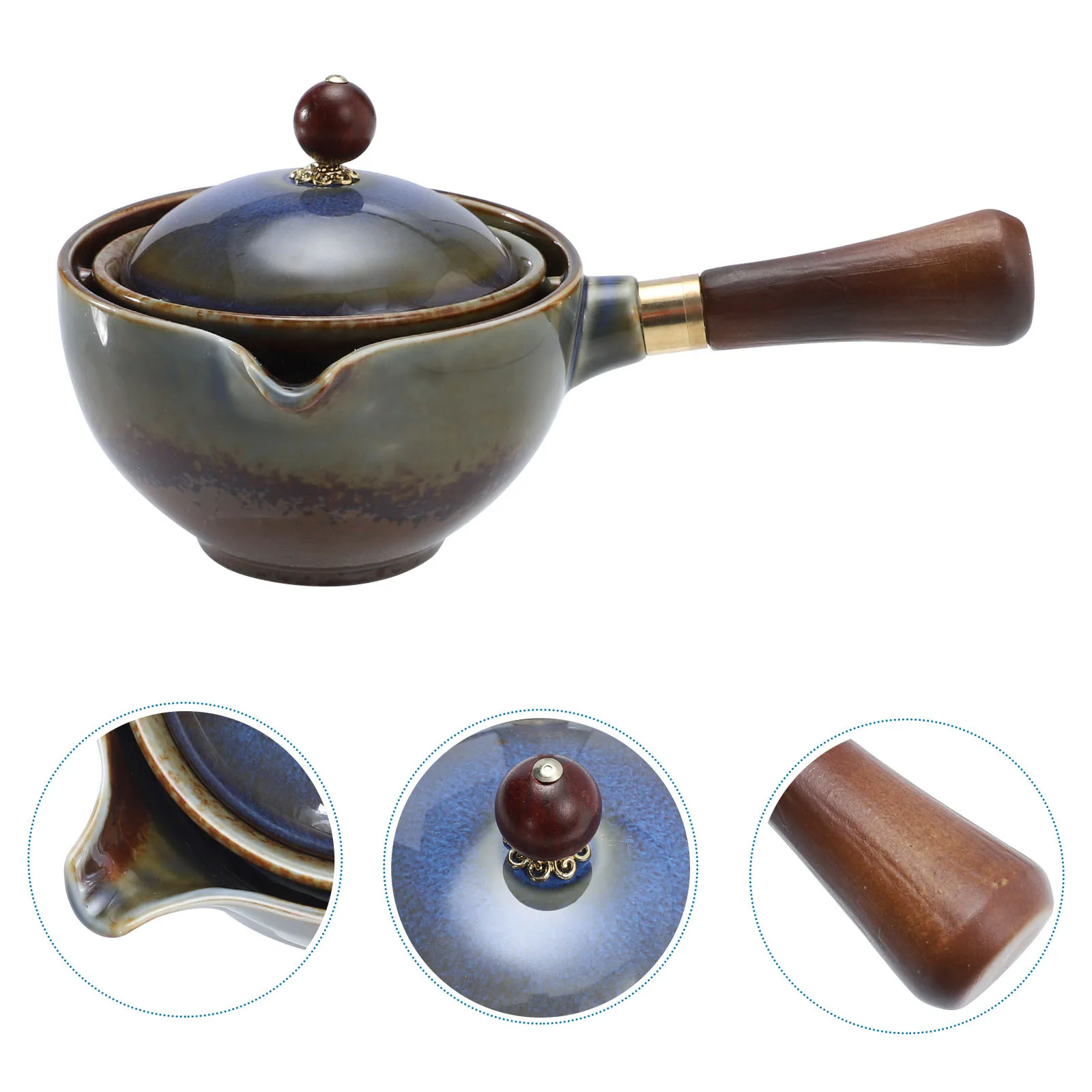 Ceramic Rotatory Teapot Automatic Tea Brewing Pot with Wooden Handle Smooth Rotating Use Filter Kettle
Ceramic Rotatory Teapot Automatic Tea Brewing Pot with Wooden Handle Smooth Rotating Use Filter Kettle