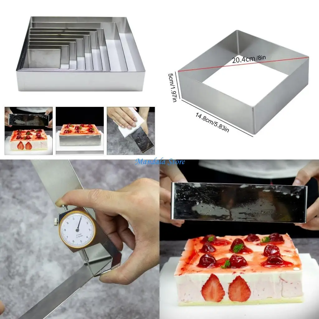 U2JC Square Cake Rings Cake Baking Mold Stainless Steels Dessert Rings Pastry Mould
U2JC Square Cake Rings Cake Baking Mold Stainless Steels Dessert Rings Pastry Mould