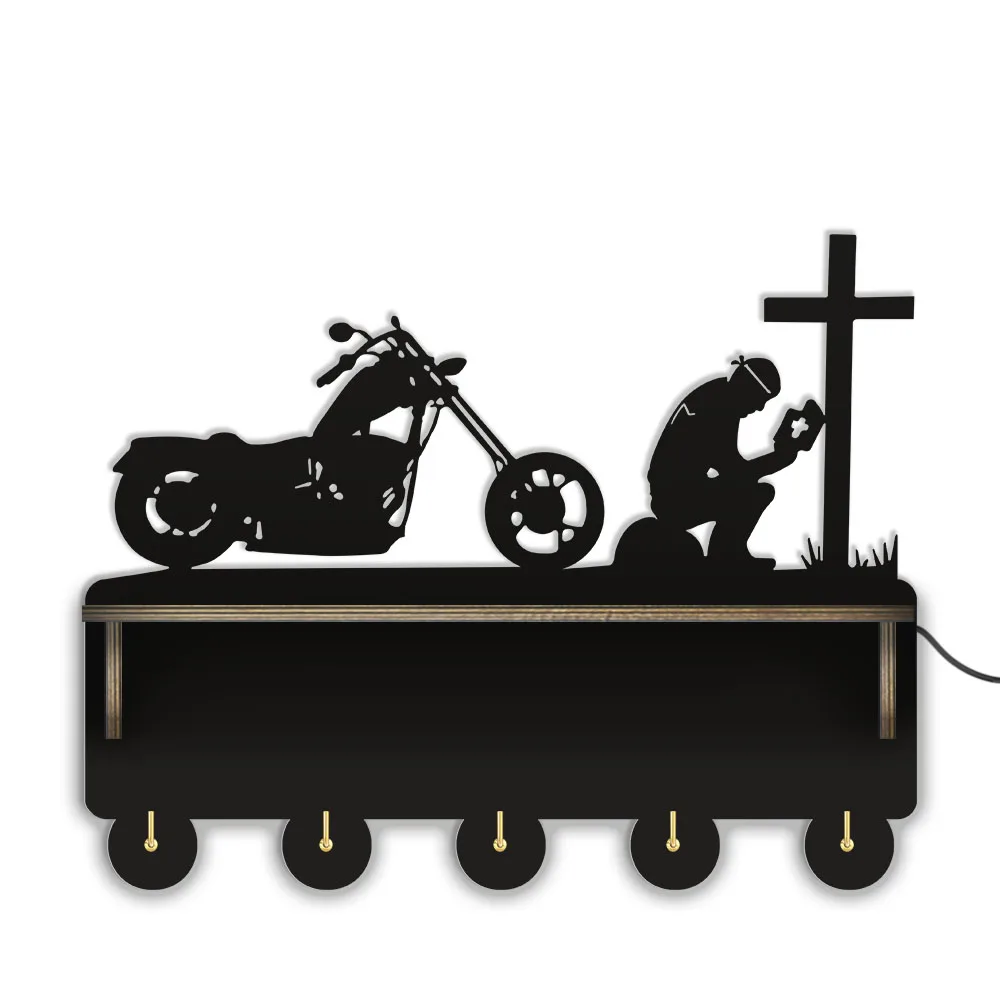 Biker Praying At Cross Motorcycle Wooden Coat Clothes Wall Hook With Display Rack For Man Cave Room Religious Praying Home Decor
Biker Praying At Cross Motorcycle Wooden Coat Clothes Wall Hook With Display Rack For Man Cave Room Religious Praying Home Decor