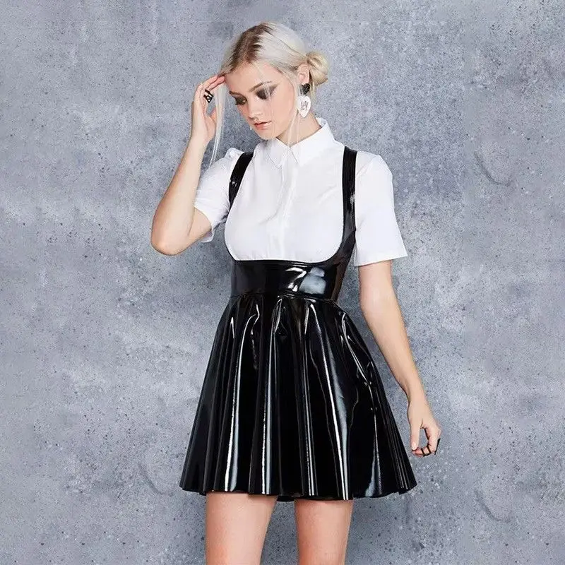 Large Size PU Leather Dress Women's Fashion Nightclub Vest Dress Shiny Surface A-Line Skirt Style City Walk Short Dress
Large Size PU Leather Dress Women's Fashion Nightclub Vest Dress Shiny Surface A-Line Skirt Style City Walk Short Dress