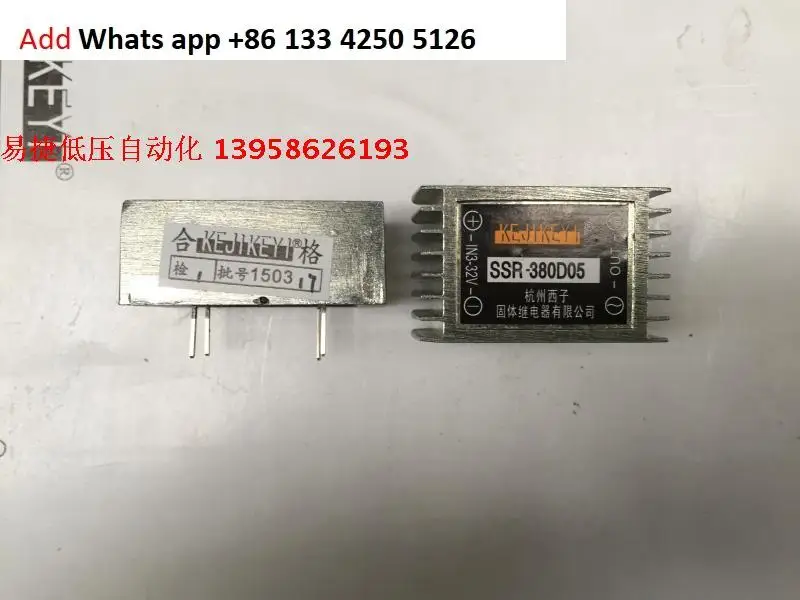 1PC Original genuine KEJIKEYI Hangzhou Xizi SSR-380D05 welded solid-state relay 5A IN 3-32V
1PC Original genuine KEJIKEYI Hangzhou Xizi SSR-380D05 welded solid-state relay 5A IN 3-32V