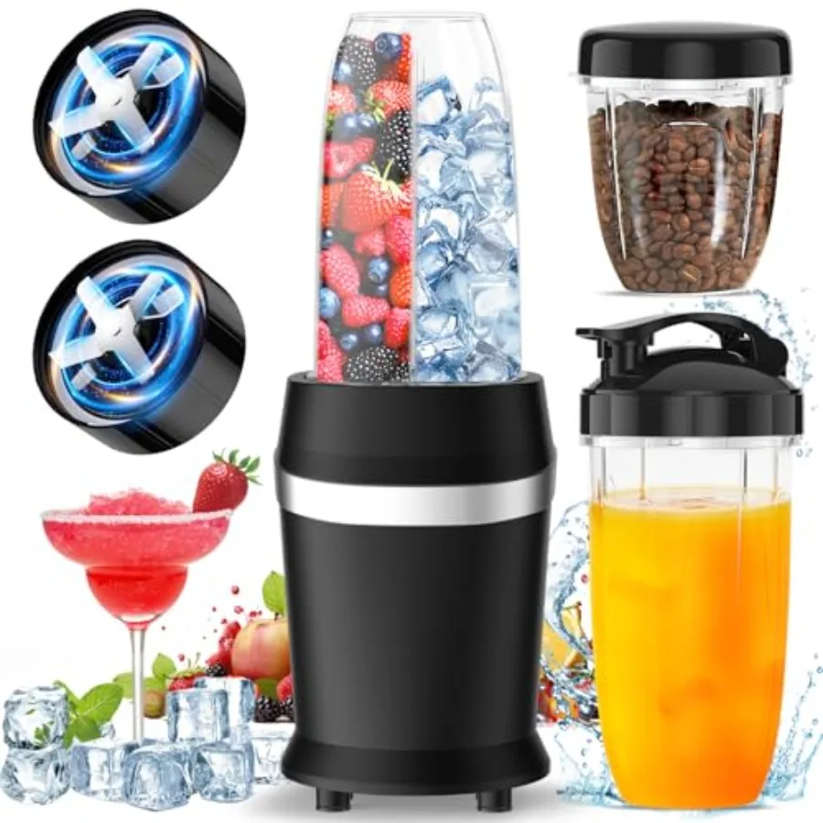 12-Piece Smoothie Blender Maker 25000 RPM Personal Blender for Ice Crushing Smoothies Frozen Drinks Nuts with 23oz 32oz 37oz Po
12-Piece Smoothie Blender Maker 25000 RPM Personal Blender for Ice Crushing Smoothies Frozen Drinks Nuts with 23oz 32oz 37oz Po
