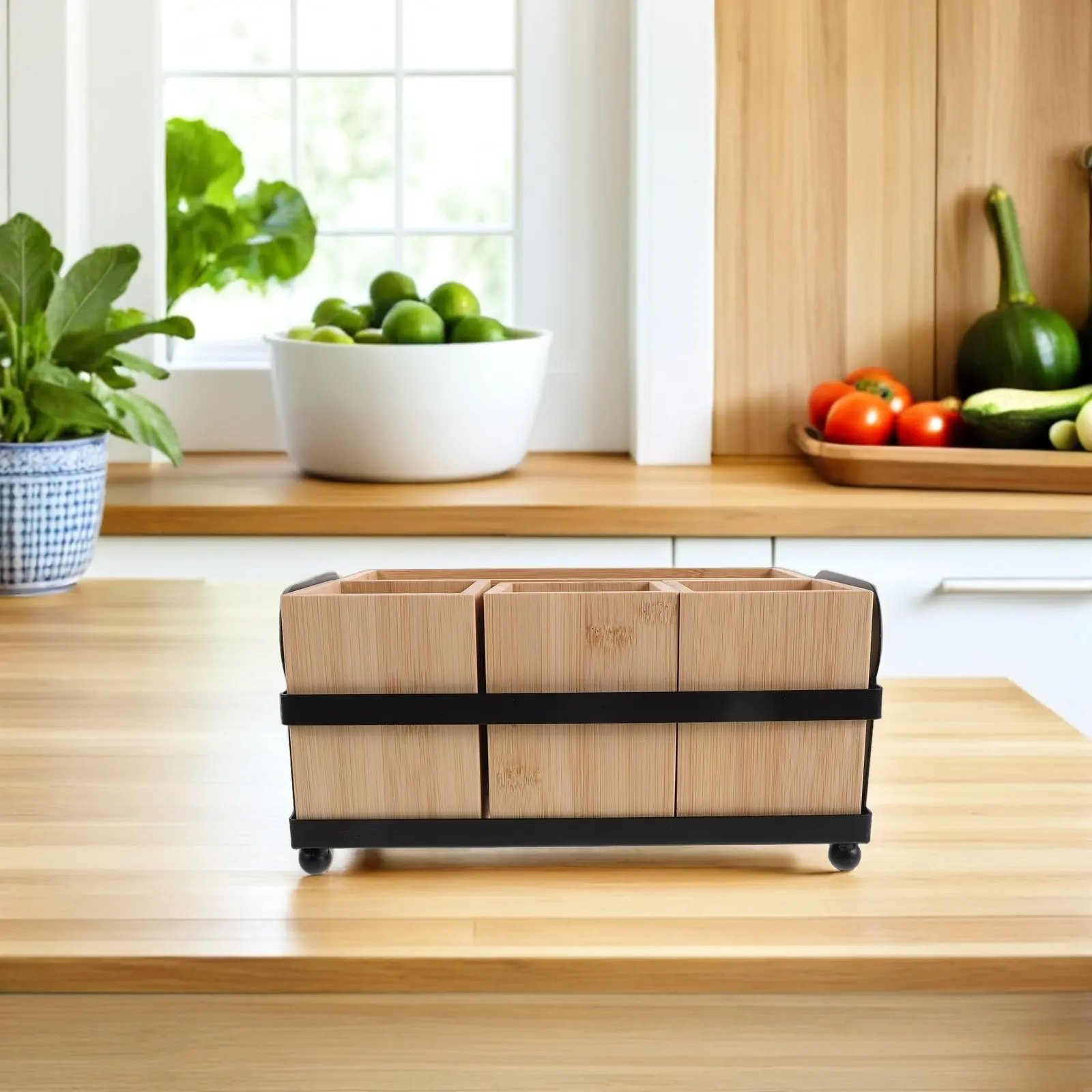 Wooden Plate Holder for Party 4-Compartment Countertop Organizer Rustic Iron Frame Natural Wood Grain Silverware Holder Paper
Wooden Plate Holder for Party 4-Compartment Countertop Organizer Rustic Iron Frame Natural Wood Grain Silverware Holder Paper