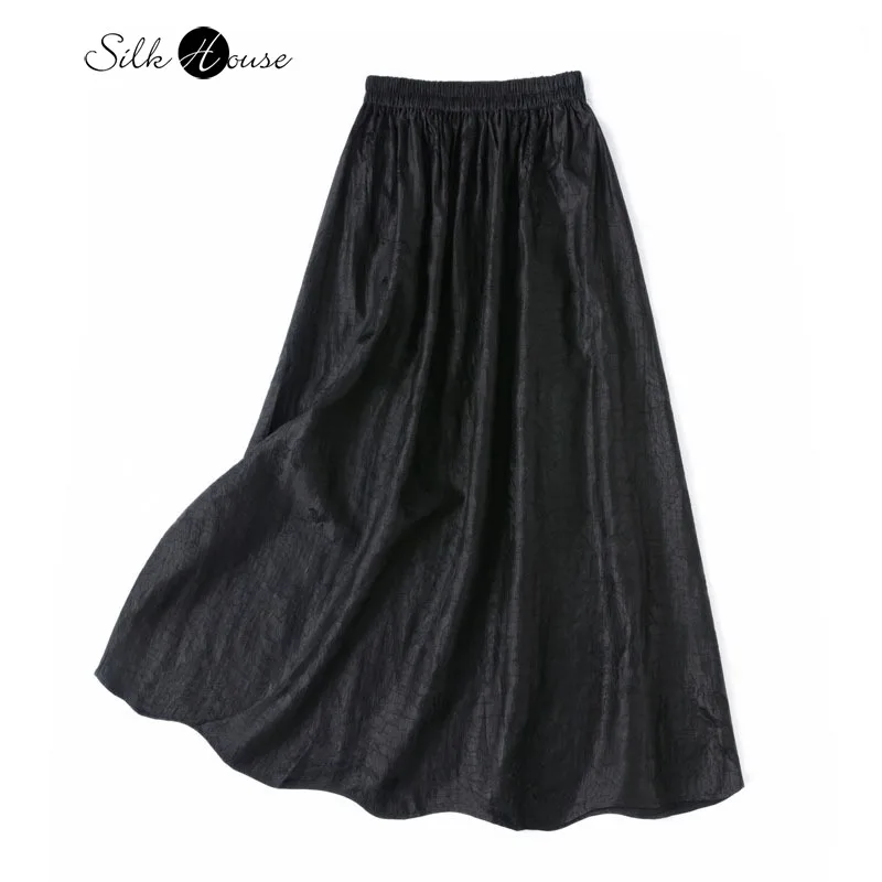 2025 Women's Fashion Summer New 100% Natural Mulberry Silk Turtle Crack Gambiered Guangdong Gauze Elastic Waist Black Skirt
2025 Women's Fashion Summer New 100% Natural Mulberry Silk Turtle Crack Gambiered Guangdong Gauze Elastic Waist Black Skirt