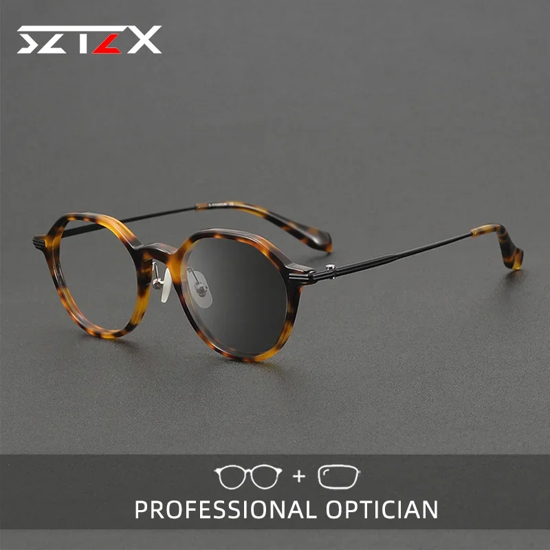 SZTZX Handmade Retro Pure Titanium Plate Anti Blue Light Glasses Men Women Reading Glasses Prescription Photochromic Eyeglasses
SZTZX Handmade Retro Pure Titanium Plate Anti Blue Light Glasses Men Women Reading Glasses Prescription Photochromic Eyeglasses