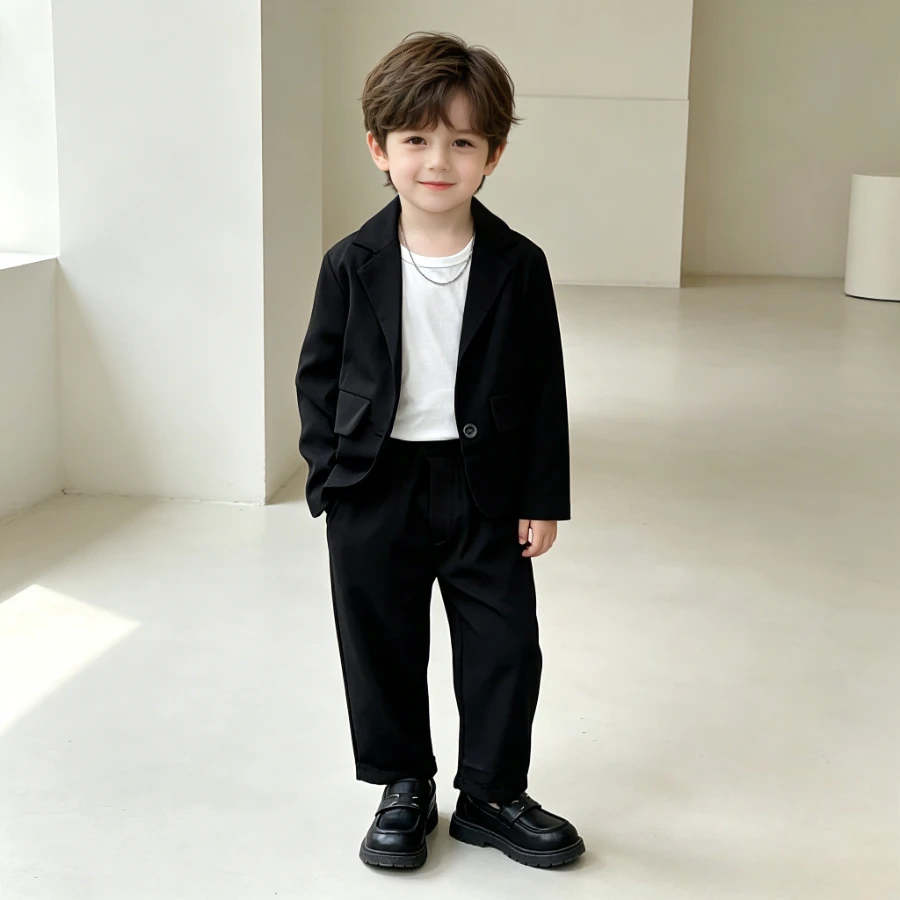 Kids Boys Black Loose Blazer Trousers Set Casual Street Suit Children Daily Birthday Wedding Formal Outfit Toddler Clothes 2-9Y
Kids Boys Black Loose Blazer Trousers Set Casual Street Suit Children Daily Birthday Wedding Formal Outfit Toddler Clothes 2-9Y