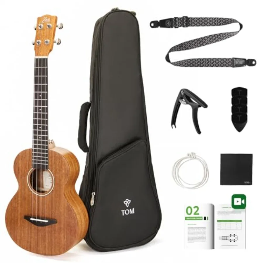 26 Solid Top Mahogany Tenor Ukulele Beginner Kit for Kid Adult, Deep Tone DAddario Strings, Quick Locking Strap Included
26 Solid Top Mahogany Tenor Ukulele Beginner Kit for Kid Adult, Deep Tone DAddario Strings, Quick Locking Strap Included