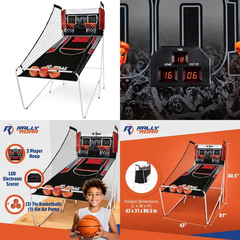Indoor Basketball Arcade Game for 2 Players with Pre-Set Games and Electronic Scoreboard
Indoor Basketball Arcade Game for 2 Players with Pre-Set Games and Electronic Scoreboard