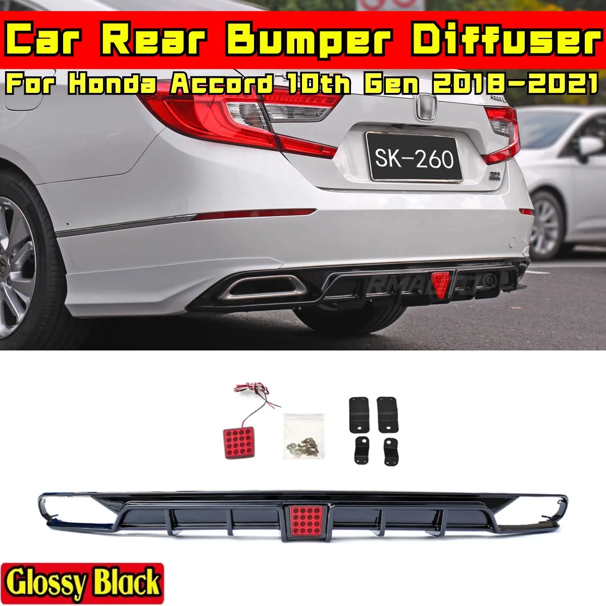 Accord Bumper Guard Glossy Black SK-260 Style Rear Bumper Splitter Body Kit For Honda Accord 10th Gen 2018-2021 Car Accessories
Accord Bumper Guard Glossy Black SK-260 Style Rear Bumper Splitter Body Kit For Honda Accord 10th Gen 2018-2021 Car Accessories