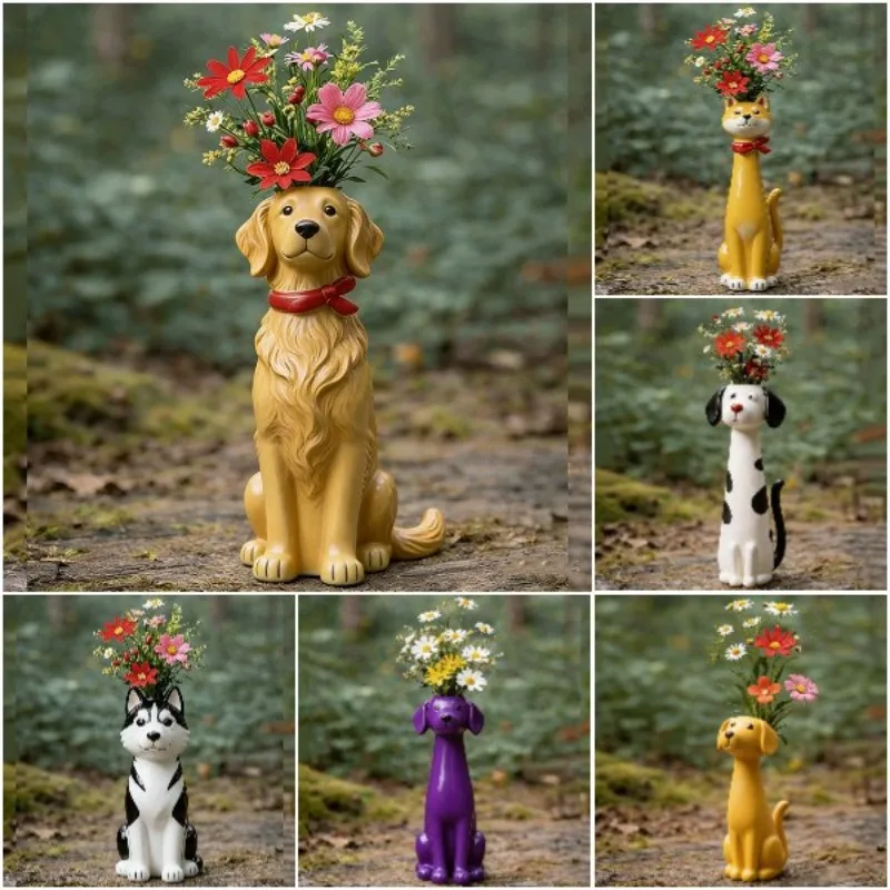 1 Piece of Whimsical Resin Dog Flower Vase Creative Decoration Cute Dog Shaped Vase Living Room Office Study Home Decoration
1 Piece of Whimsical Resin Dog Flower Vase Creative Decoration Cute Dog Shaped Vase Living Room Office Study Home Decoration