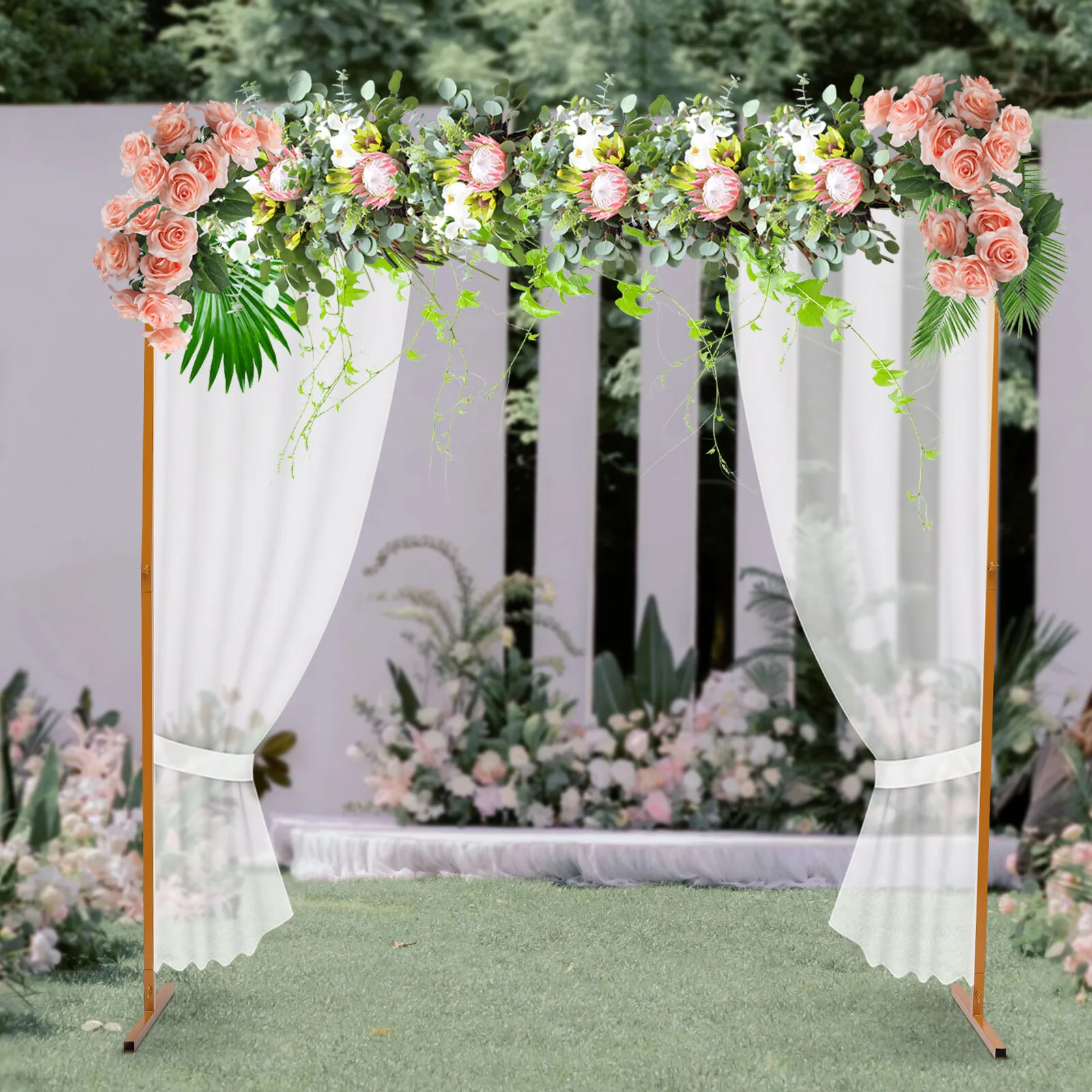 2x2m Wedding Backdrop Stand Yellow 25mm Square Tube Metal Arch Frame for Wedding Party Ceremony Event Decoration
2x2m Wedding Backdrop Stand Yellow 25mm Square Tube Metal Arch Frame for Wedding Party Ceremony Event Decoration