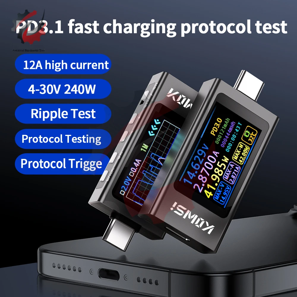 Type-C IPS Digital Display DC Voltage Current Power Meter KWS-X1 DC 4-30V 0-12A Voltmeter Ammeter Charger Capacity Tester
Type-C IPS Digital Display DC Voltage Current Power Meter KWS-X1 DC 4-30V 0-12A Voltmeter Ammeter Charger Capacity Tester