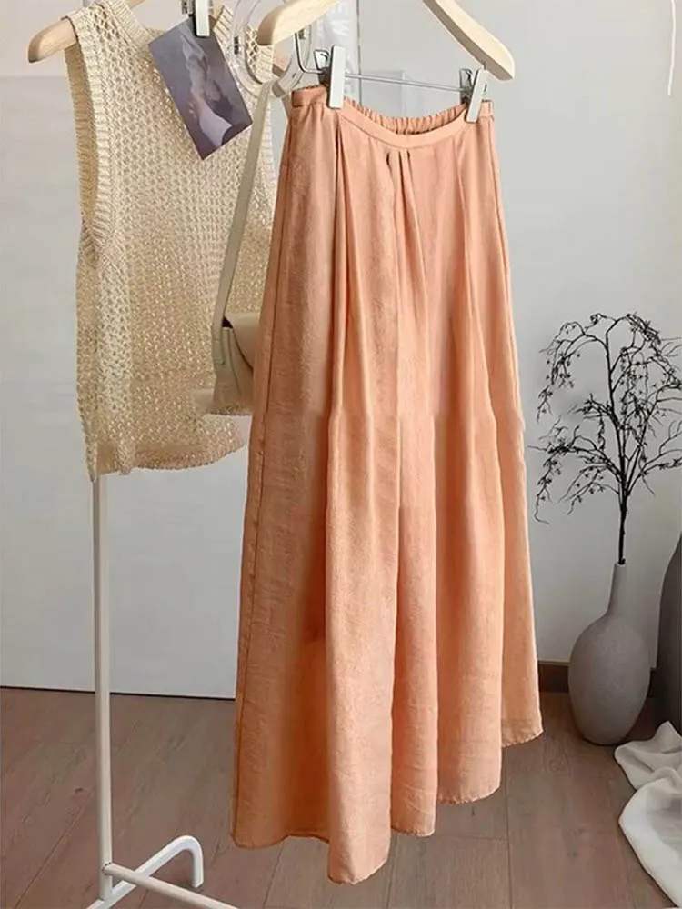 Stylish A-Line Midi Skirt for Women High Waist Slimming Versatile Summer 2025 New Arrival Korean Style Commute Pure Color
Stylish A-Line Midi Skirt for Women High Waist Slimming Versatile Summer 2025 New Arrival Korean Style Commute Pure Color