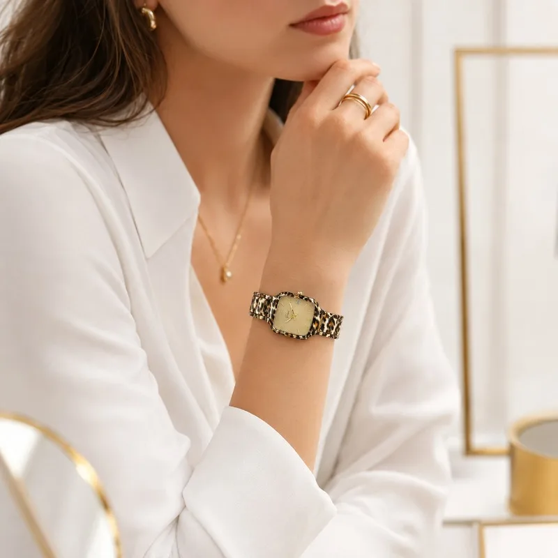 Trendy Leopard Print Women's Bracelet Watch Classic Square Gold Quartz Wristwatch Elegant Dress Ladies Watch Reloj para Mujer
Trendy Leopard Print Women's Bracelet Watch Classic Square Gold Quartz Wristwatch Elegant Dress Ladies Watch Reloj para Mujer