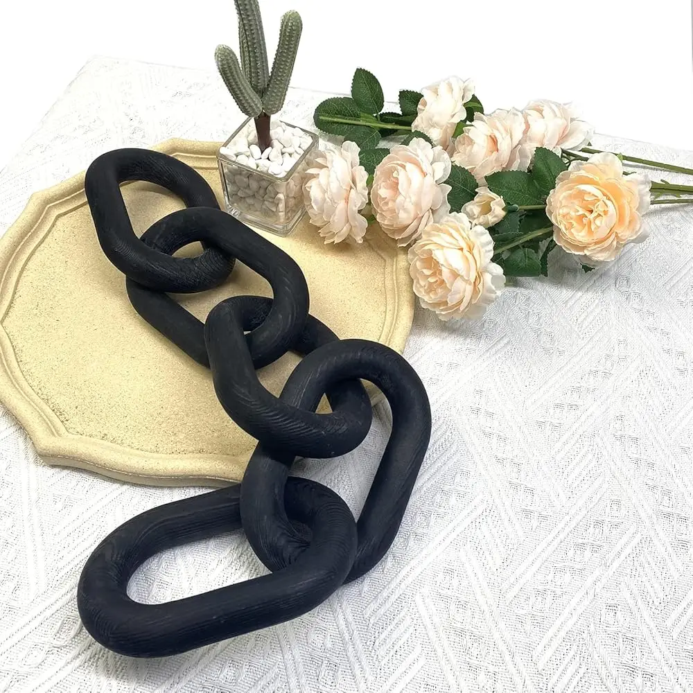 Wood Chain Link Decor | Hand Boho Carved Decor For Table , Shelf Decor Accents Rustic Farmhouse Aesthetic 5 Link Chain Knot
Wood Chain Link Decor | Hand Boho Carved Decor For Table , Shelf Decor Accents Rustic Farmhouse Aesthetic 5 Link Chain Knot