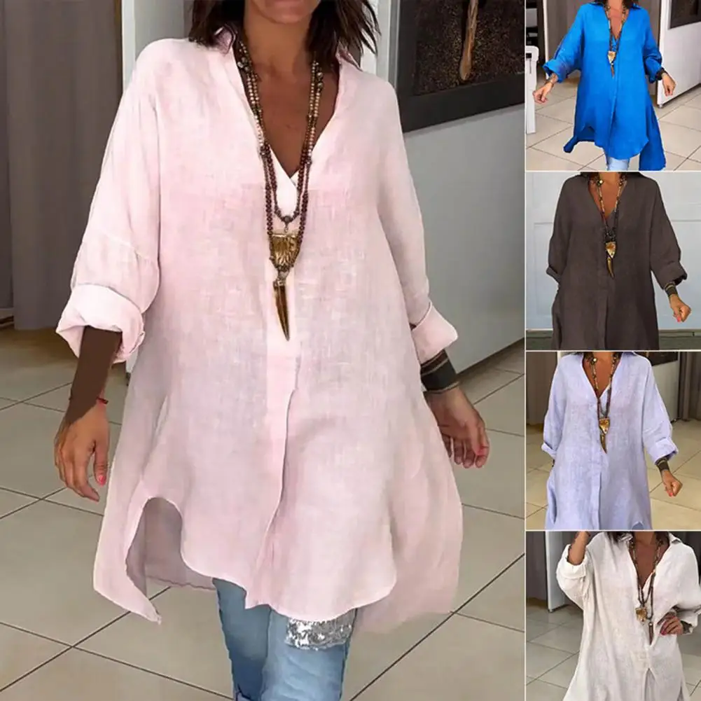 2025 Europe And The United States New Women's Pure Cotton Linen Solid Color Loose Loose Fit Summer Shirt Daily Wear Streetwear
2025 Europe And The United States New Women's Pure Cotton Linen Solid Color Loose Loose Fit Summer Shirt Daily Wear Streetwear 