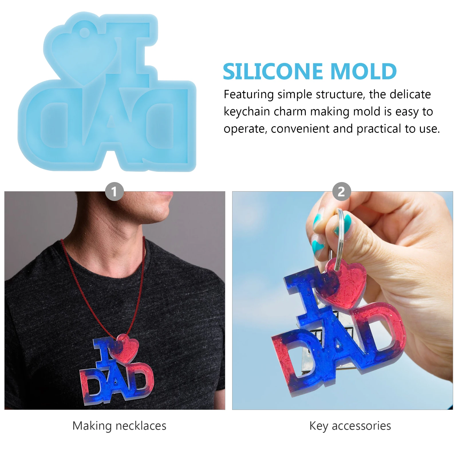 2pcs Pendant Molds Silicone Mom Dad Valentines Day Keychain Molds For Epoxy Diy Resin Jewelry Making Supplies
2pcs Pendant Molds Silicone Mom Dad Valentines Day Keychain Molds For Epoxy Diy Resin Jewelry Making Supplies