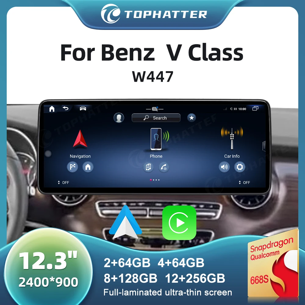 CarPlay 12.3 Car Player for Benz W447 V250 V260 V350 2016-2020 Android14 Multimedia 668S Head Unit Screen Radio Head Unit 360°
CarPlay 12.3 Car Player for Benz W447 V250 V260 V350 2016-2020 Android14 Multimedia 668S Head Unit Screen Radio Head Unit 360°