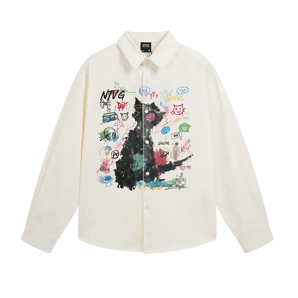 Kawaii Cat Print Men's Shirts Y2k Long Sleeve Shirt Anime Tops Oversized T Shirt Korean Popular Japanese Style Designer Clothing
Kawaii Cat Print Men's Shirts Y2k Long Sleeve Shirt Anime Tops Oversized T Shirt Korean Popular Japanese Style Designer Clothing
