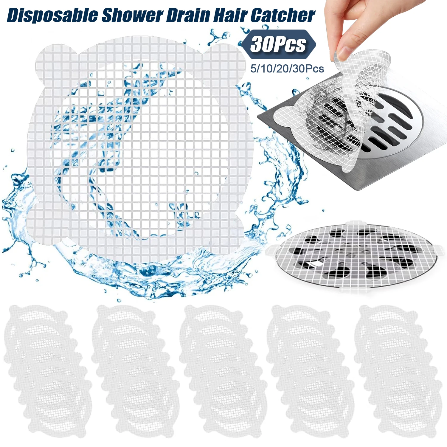 5-30Pcs Disposable Shower Drain Cover Hair Catcher Shower Drain Mesh Stickers Prevent Clogged for Bathroom Bathtub Kitchen Sink
5-30Pcs Disposable Shower Drain Cover Hair Catcher Shower Drain Mesh Stickers Prevent Clogged for Bathroom Bathtub Kitchen Sink