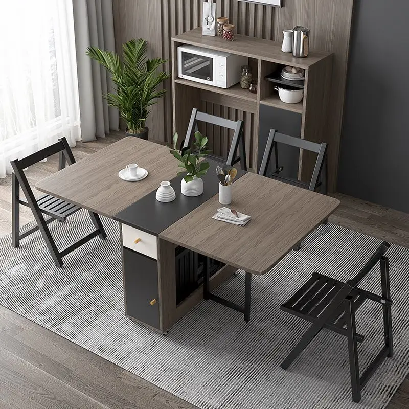 Folding dining table, small apartment 6 people 8 people 10 people solid wood free installation, rectangular against the wall
Folding dining table, small apartment 6 people 8 people 10 people solid wood free installation, rectangular against the wall